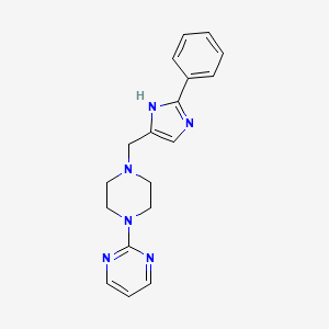 molecular formula C18H20N6 B1678660 2-[4-[(2-phenyl-1H-imidazol-5-yl)methyl]piperazin-1-yl]pyrimidine CAS No. 178928-68-2