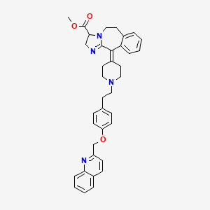 molecular formula C37H38N4O3 B1678688 Methyl 11-(1-(2-(4-(2-quinolinylmethoxy)phenyl)ethyl)-4-piperidinylidene)-2,5,6,11-tetrahydro-3H-imidazo(2,1-b)(3)benzazepine-3-carboxylate CAS No. 278798-78-0
