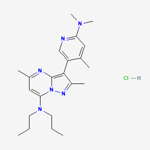 molecular formula C22H33ClN6 B1678691 3-(6-(Dimethylamino)-4-methylpyridin-3-yl)-2,5-dimethyl-N,N-dipropylpyrazolo[1,5-a]pyrimidin-7-amine hydrochloride CAS No. 195055-66-4