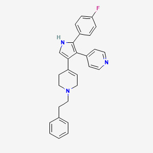 molecular formula C28H26FN3 B1678692 2-(4-Fluorophenyl)-4-(1-phenethyl-1,2,3,6-tetrahydropyridin-4-yl)-3-(pyridin-4-yl)-1H-pyrrole CAS No. 321344-32-5