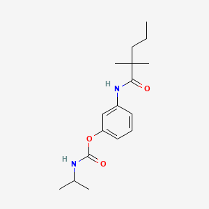 molecular formula C17H26N2O3 B1678698 m-(2,2-Dimethylvaleramido)phenyl isopropylcarbamate CAS No. 17795-79-8