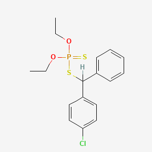 molecular formula C17H20ClO2PS2 B1678710 Phosphorodithioic acid, S-((4-chlorophenyl)phenylmethyl) O,O-diethyl ester CAS No. 973-28-4