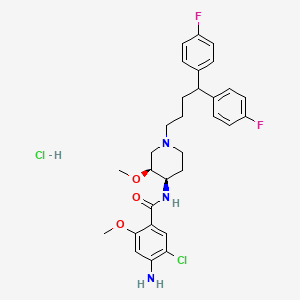 molecular formula C30H35Cl2F2N3O3 B1678715 4-amino-N-((3S,4R)-1-(4,4-bis(4-fluorophenyl)butyl)-3-methoxypiperidin-4-yl)-5-chloro-2-methoxybenzamide hydrochloride CAS No. 104860-61-9