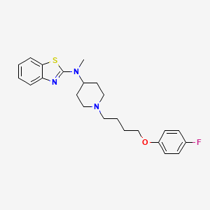 molecular formula C23H28FN3OS B1678717 N-(1-(4-(4-Fluorophenoxy)butyl)-4-piperidinyl)-N-methyl-2-benzothiazolamine CAS No. 104606-13-5