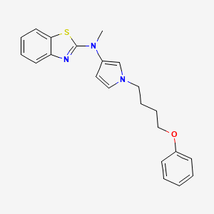 molecular formula C22H23N3OS B1678720 N-Methyl-N-(1-(4-phenoxybutyl)-3-pyrrolidinyl)-2-benzothiazolamine CAS No. 136917-41-4
