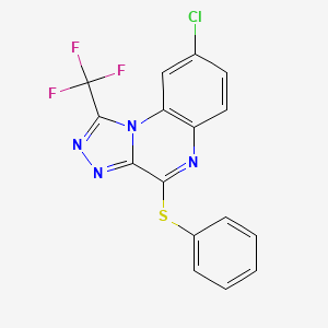molecular formula C16H8ClF3N4S B1678725 8-Chloro-4-phenylsulfanyl-1-(trifluoromethyl)-[1,2,4]triazolo[4,3-a]quinoxaline CAS No. 303997-35-5