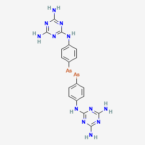 molecular formula C18H18As2N12 B1678726 2-N-[4-[4-[(4,6-diamino-1,3,5-triazin-2-yl)amino]phenyl]arsanylidenearsanylphenyl]-1,3,5-triazine-2,4,6-triamine CAS No. 130772-99-5