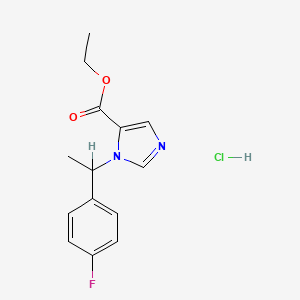 molecular formula C14H16ClFN2O2 B1678729 Ethyl 1-(1-(4-fluorophenyl)ethyl)-1H-imidazol-5-carboxylate hcl CAS No. 109872-40-4