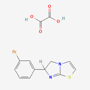 molecular formula C13H11BrN2O4S B1678731 Imidazo(2,1-b)thiazole, 6-(3-bromophenyl)-5,6-dihydro-, (+-)-, ethanedioate (1:1) CAS No. 50648-52-7
