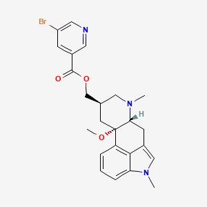 molecular formula C24H26BrN3O3 B1678741 (10-Methoxy-1,6-dimethylergolin-8-yl)methyl 5-bromopyridine-3-carboxylate CAS No. 27848-84-6