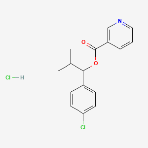 molecular formula C16H17Cl2NO2 B1678746 1-(p-Chlorophenyl)isobutyl nicotinate hydrochloride CAS No. 10400-20-1