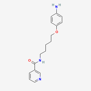 molecular formula C17H21N3O2 B1678758 Nicotinamide, N-(5-(p-aminophenoxy)pentyl)- CAS No. 101578-28-3