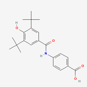 molecular formula C22H27NO4 B1678773 4-[(3,5-Di-tert-butyl-4-hydroxybenzoyl)amino]benzoic acid CAS No. 119306-51-3