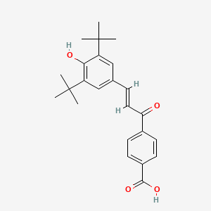 molecular formula C24H28O4 B1678775 4-[(E)-3-(3,5-ditert-butyl-4-hydroxyphenyl)prop-2-enoyl]benzoic acid CAS No. 159359-57-6