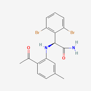 molecular formula C17H16Br2N2O2 B1678777 (2-Acetyl-5-methylanilino)(2,6-dibromophenyl)acetamide CAS No. 163435-77-6
