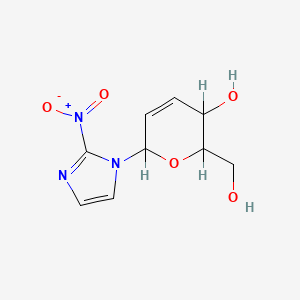 molecular formula C9H11N3O5 B1678778 1-(2,3-Dideoxy-alpha-D-erythro-hex-2-enopyranosyl)-2-nitro-1H-imidazole CAS No. 82205-95-6