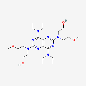 molecular formula C24H44N8O4 B1678779 2,2'-((4,8-Bis(diethylamino)pyrimido(5,4-d)pyrimidine-2,6-diyl)bis((2-methoxyethyl)imino))bisethanol CAS No. 54093-30-0