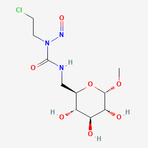 molecular formula C10H18ClN3O7 B1678807 1-(2-Chloroethyl)-1-nitroso-3-[(3,4,5-trihydroxy-6-methoxyoxan-2-yl)methyl]urea CAS No. 58994-96-0