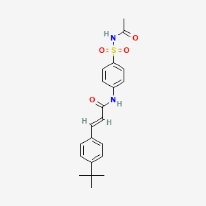 molecular formula C21H24N2O4S B1678824 (E)-N-[4-(acetylsulfamoyl)phenyl]-3-(4-tert-butylphenyl)prop-2-enamide CAS No. 6105-86-8