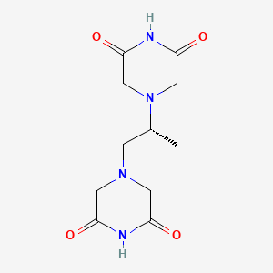 molecular formula C11H16N4O4 B1678840 (S)-4,4'-(1-Methyl-1,2-ethanediyl)bis-2,6-piperazinedione CAS No. 24613-06-7