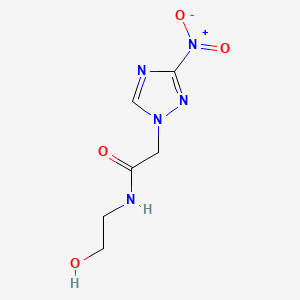molecular formula C6H9N5O4 B1678844 N-(2-hydroxyethyl)-2-(3-nitro-1H-1,2,4-triazol-1-yl)acetamide CAS No. 104958-85-2