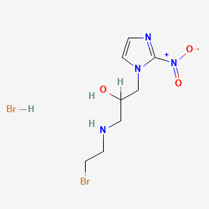 molecular formula C8H14Br2N4O3 B1678845 alpha-(((2-Bromoethyl)amino)methyl)-2-nitro-1H-imidazole-1-ethanol monohydrobromide CAS No. 129448-97-1