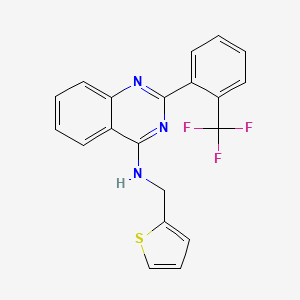 molecular formula C20H14F3N3S B1678873 N-(Thiophen-2-ylmethyl)-2-(2-(trifluoromethyl)phenyl)quinazolin-4-amine CAS No. 959551-10-1