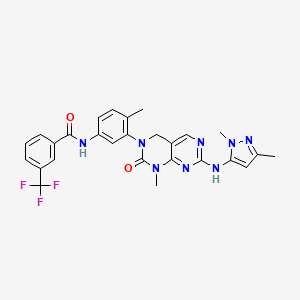 molecular formula C27H25F3N8O2 B1678900 Pluripotin CAS No. 839707-37-8