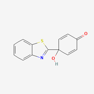 molecular formula C13H9NO2S B1678908 4-(Benzothiazol-2-yl)-4-hydroxy-2,5-cyclohexadien-1-one CAS No. 485842-97-5