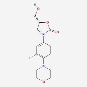 molecular formula C14H17FN2O4 B1678915 (R)-3-(3-Fluoro-4-morpholinophenyl)-5-(hydroxymethyl)oxazolidin-2-one CAS No. 168828-82-8