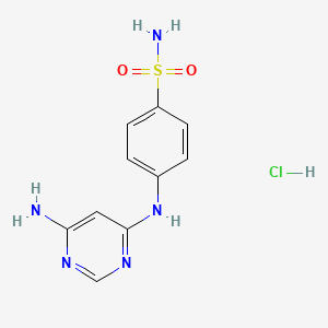 molecular formula C10H12ClN5O2S B1678921 4-((6-Aminopyrimidin-4-yl)amino)benzenesulfonamide hydrochloride CAS No. 21886-12-4