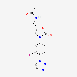 Acetamide, N-(((5S)-3-(3-fluoro-4-(1H-1,2,3-triazol-1-yl)phenyl)-2-oxo-5-oxazolidinyl)methyl)-