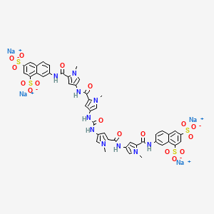 molecular formula C45H40N10NaO17S4 B1678928 1,3-Naphthalenedisulfonic acid, 7,7'-(carbonylbis(imino(1-methyl-1H-pyrrole-4,2-diyl)carbonylimino(1-methyl-1H-pyrrole-4,2-diyl)carbonylimino))bis-, tetrasodium salt CAS No. 154788-16-6