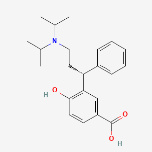 molecular formula C22H29NO3 B1678929 Benzoic acid, 3-((1R)-3-(bis(1-methylethyl)amino)-1-phenylpropyl)-4-hydroxy- CAS No. 194482-44-5