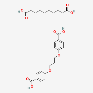 molecular formula C27H34O10 B1678971 4,4'-[propane-1,3-diylbis(oxy)]dibenzoic acid- decanedioic acid(1:1) CAS No. 90409-78-2
