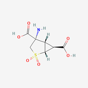 molecular formula C7H9NO6S B1678998 (1R,4S,5S,6S)-4-Amino-2-thiabicyclo[3.1.0]hexane-4,6-dicarboxylic acid 2,2-dioxide CAS No. 635318-11-5