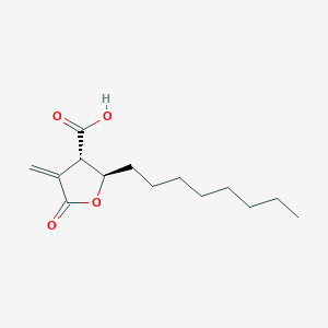 molecular formula C14H22O4 B167901 trans-4-Methylene-2-octyl-5-oxotetrahydrofuran-3-carboxylic acid CAS No. 1234694-20-2