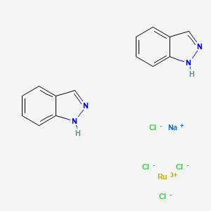 molecular formula C14H12Cl4N4NaRu+ B1679021 RuCl4(1H-indazole)2 CAS No. 197723-00-5