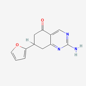 molecular formula C12H11N3O2 B1679023 2-Amino-7-furan-2-yl-7,8-dihydro-6H-quinazolin-5-one CAS No. 299442-43-6