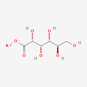 molecular formula C6H11KO7(anhydrous); C6H11KO7· H2O (monohydrate)<br>C6H11KO7 B1679059 Potassium gluconate CAS No. 299-27-4