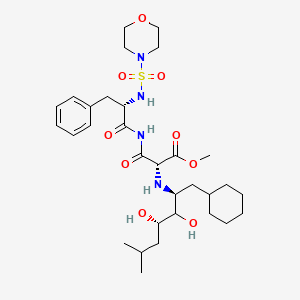 molecular formula C31H50N4O9S B1679096 methyl (2R)-2-[[(2S,4S)-1-cyclohexyl-3,4-dihydroxy-6-methylheptan-2-yl]amino]-3-[[(2S)-2-(morpholin-4-ylsulfonylamino)-3-phenylpropanoyl]amino]-3-oxopropanoate CAS No. 134452-04-3
