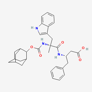 molecular formula C33H39N3O5 B1679099 (3S)-3-[[(2R)-2-(2-adamantyloxycarbonylamino)-3-(1H-indol-3-yl)-2-methylpropanoyl]amino]-4-phenylbutanoic acid CAS No. 134557-41-8
