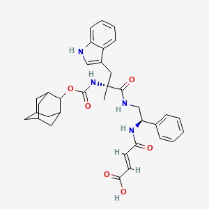 molecular formula C35H40N4O6 B1679100 (E)-4-[[(1R)-2-[[(2R)-2-(2-adamantyloxycarbonylamino)-3-(1H-indol-3-yl)-2-methylpropanoyl]amino]-1-phenylethyl]amino]-4-oxobut-2-enoic acid CAS No. 139067-52-0