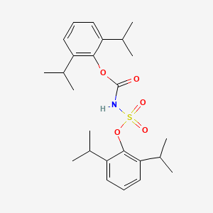 molecular formula C25H35NO5S B1679101 ((2,6-Bis(1-methylethyl)phenoxy)sulfonyl)carbamic acid 2,6-bis(1-methylethyl)phenyl ester CAS No. 142642-31-7