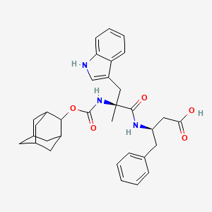 molecular formula C33H39N3O5 B1679105 (3R)-3-[[(2S)-2-(2-adamantyloxycarbonylamino)-3-(1H-indol-3-yl)-2-methylpropanoyl]amino]-4-phenylbutanoic acid CAS No. 140677-01-6