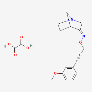 molecular formula C18H20N2O6 B1679106 1-Azabicyclo(2.2.1)heptan-3-one, O-(3-(3-methoxyphenyl)-2-propynyl)oxime ethanedioate CAS No. 161774-09-0