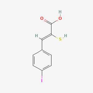 molecular formula C9H7IO2S B1679110 3-(4-Iodophenyl)-2-mercapto-(Z)-2-propenoic acid CAS No. 179528-45-1