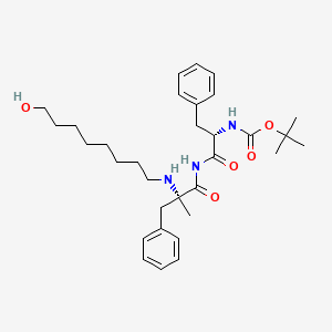 B1679114 tert-butyl N-[(2S)-1-[[(2R)-2-(8-hydroxyoctylamino)-2-methyl-3-phenylpropanoyl]amino]-1-oxo-3-phenylpropan-2-yl]carbamate CAS No. 159614-69-4