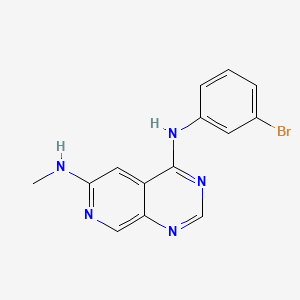molecular formula C14H12BrN5 B1679116 N4-(3-溴苯基)-N6-甲基吡啶并[3,4-d]嘧啶-4,6-二胺 CAS No. 171179-06-9