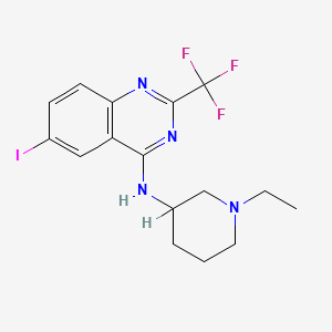 molecular formula C16H18F3IN4 B1679117 4-Quinazolinamine, N-(1-ethyl-3-piperidinyl)-6-iodo-2-(trifluoromethyl)- CAS No. 179598-53-9